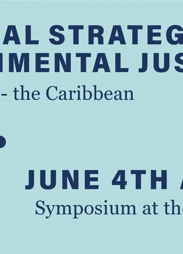 Poster of the event "International Strategies and Environmental Justice"